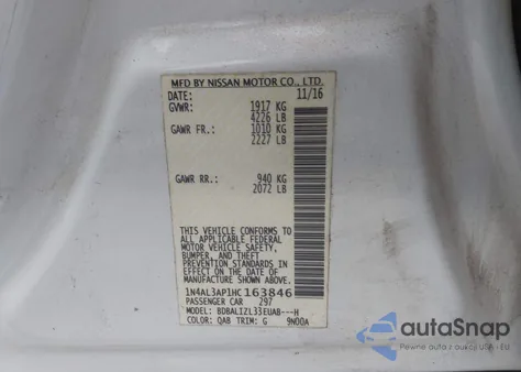 2017 Nissan Altima 2.5 Sv from USA, damaged, VIN 1N4AL3AP1HC163846